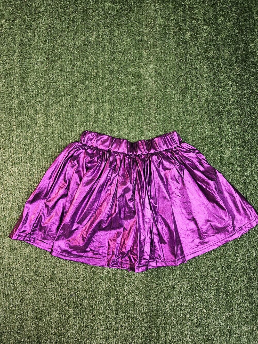 Belle Chen Shiny Magenta Mini Skort Womens Small Rave Clubbing Club Festival Med